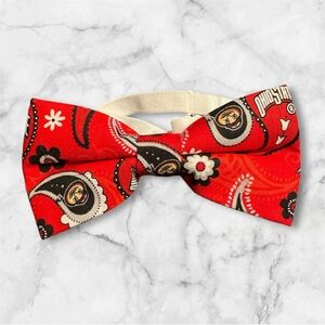 Ohio State University Paisley Bow Tie. Clip on Bow Tie.
